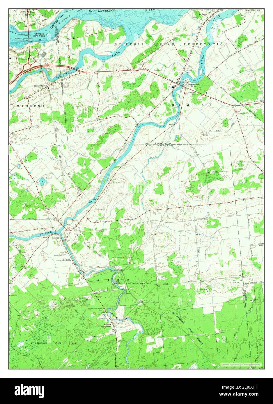 Hogansburg, New York, map 1964, 124000, United States of America by