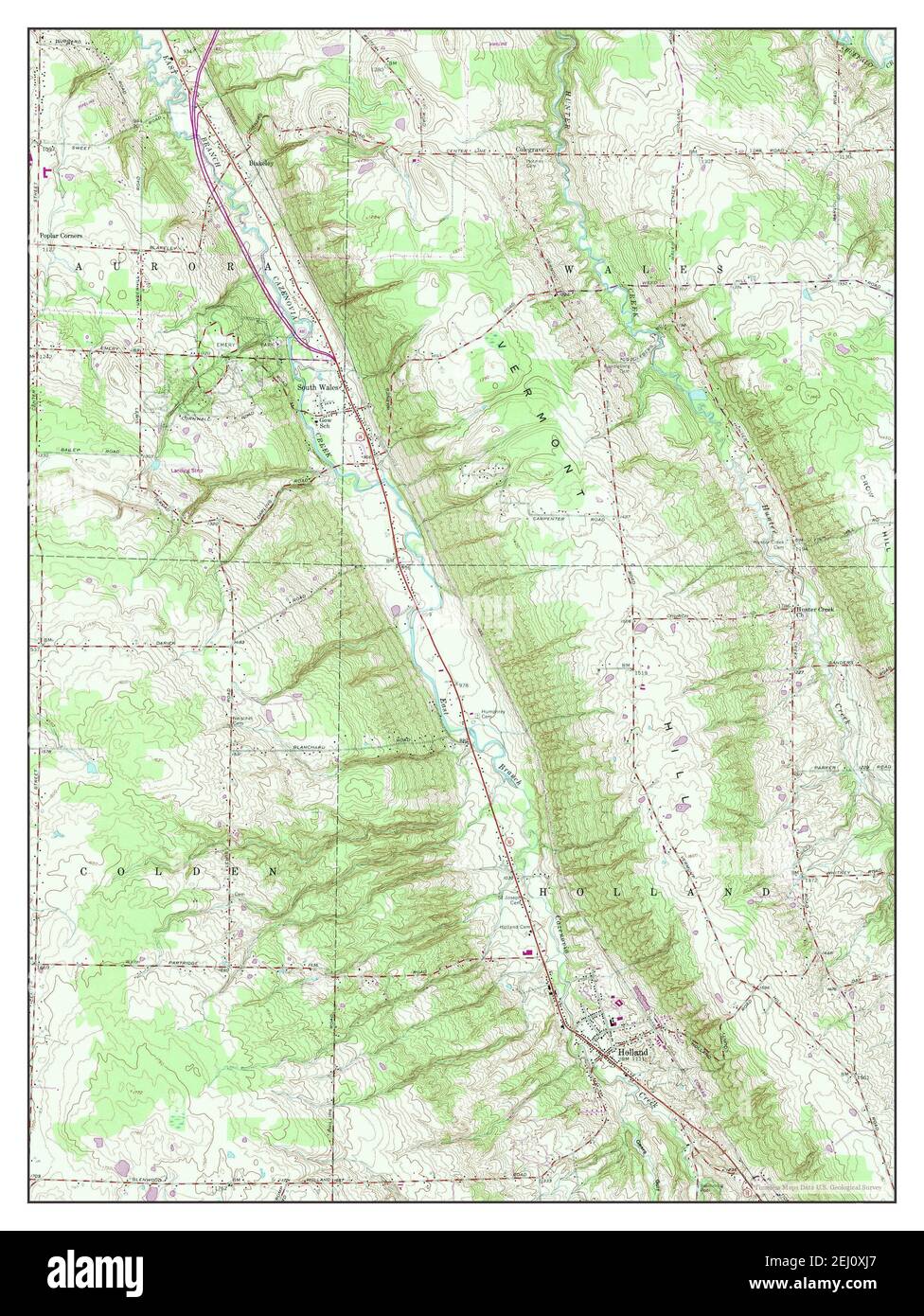 Holland, New York, map 1979, 124000, United States of America by