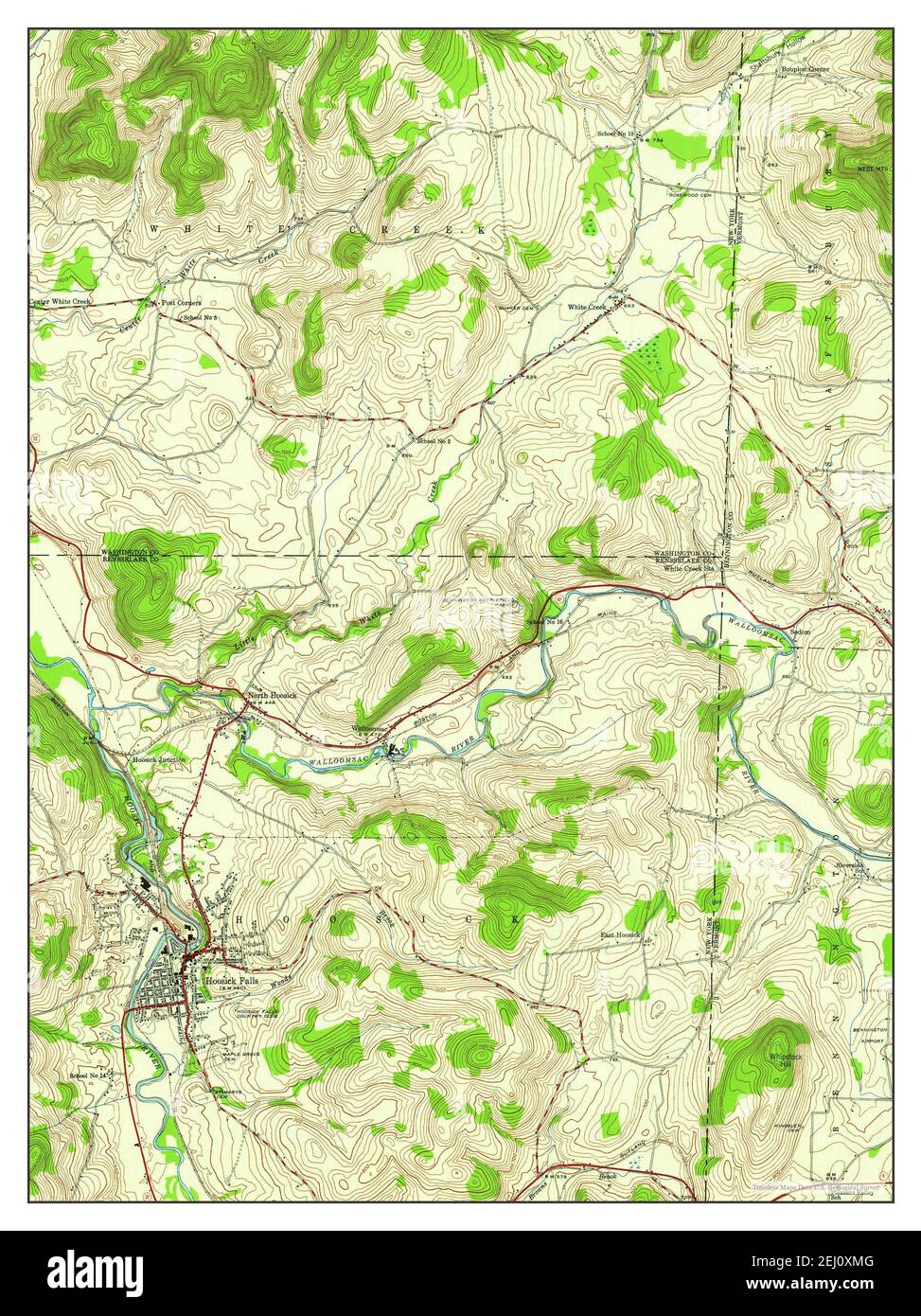 Hoosick Falls, New York, map 1943, 124000, United States of America by
