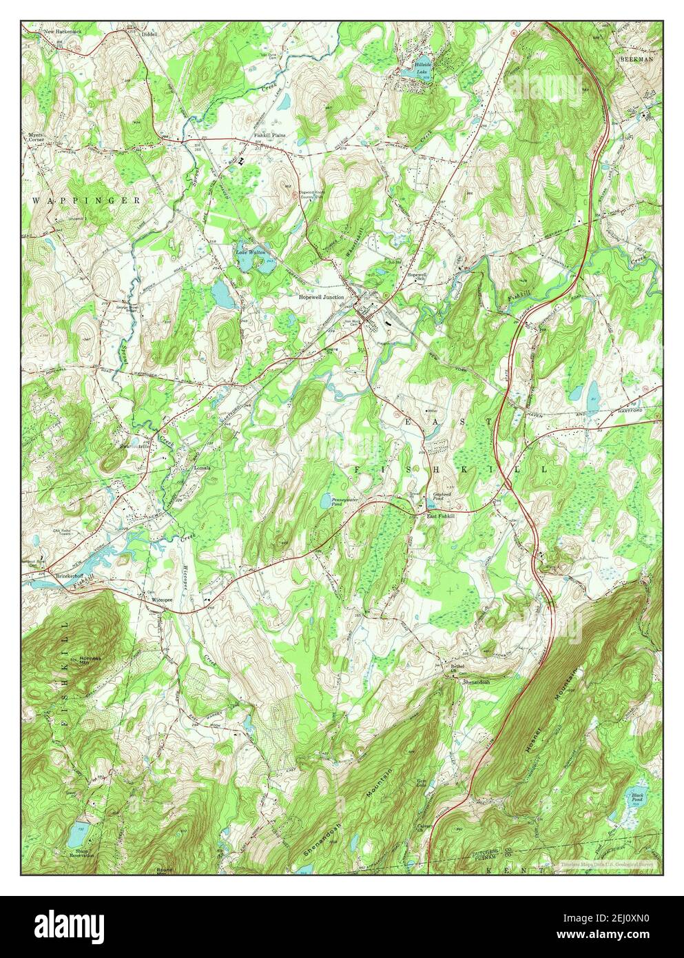 Hopewell Junction, New York, map 1957, 124000, United States of