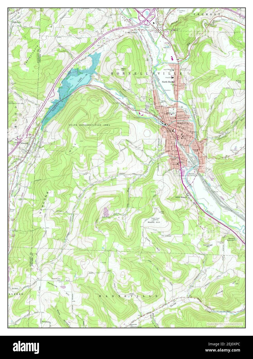 Hornell, New York, map 1978, 124000, United States of America by