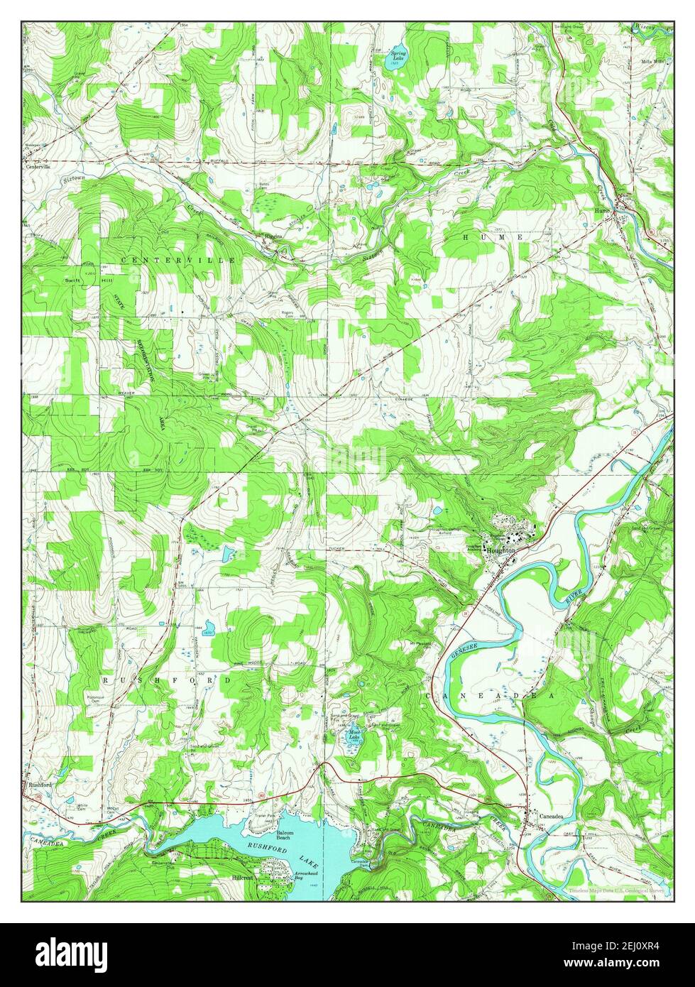 Houghton, New York, map 1964, 124000, United States of America by