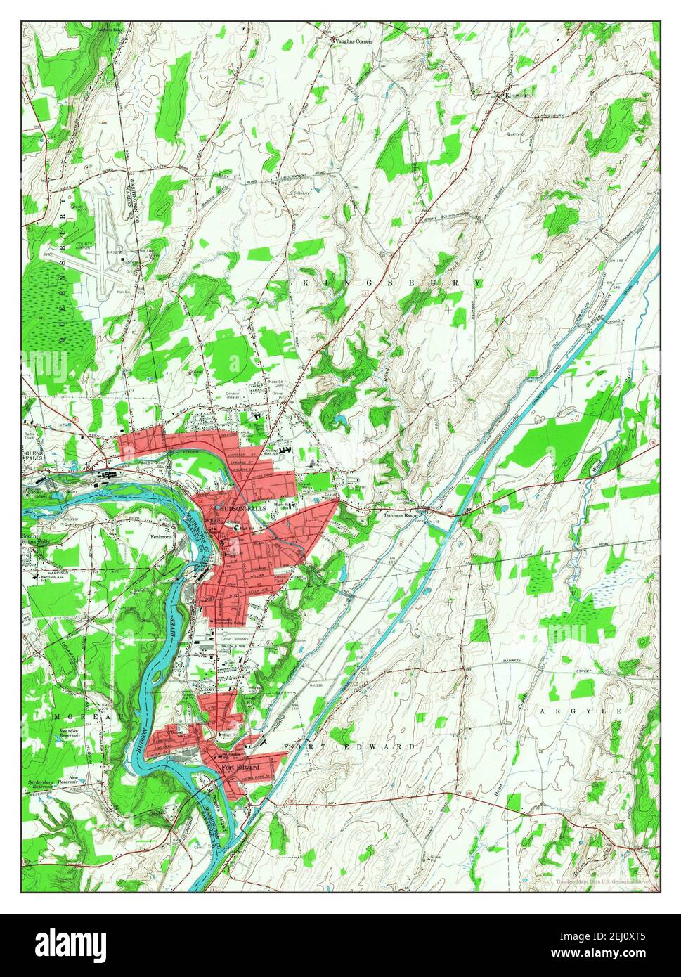 Hudson falls new york map hires stock photography and images Alamy