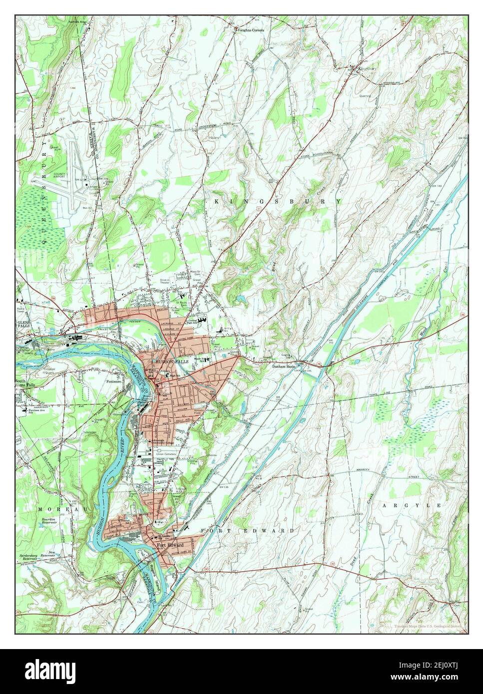 Hudson Falls, New York, map 1966, 124000, United States of America by