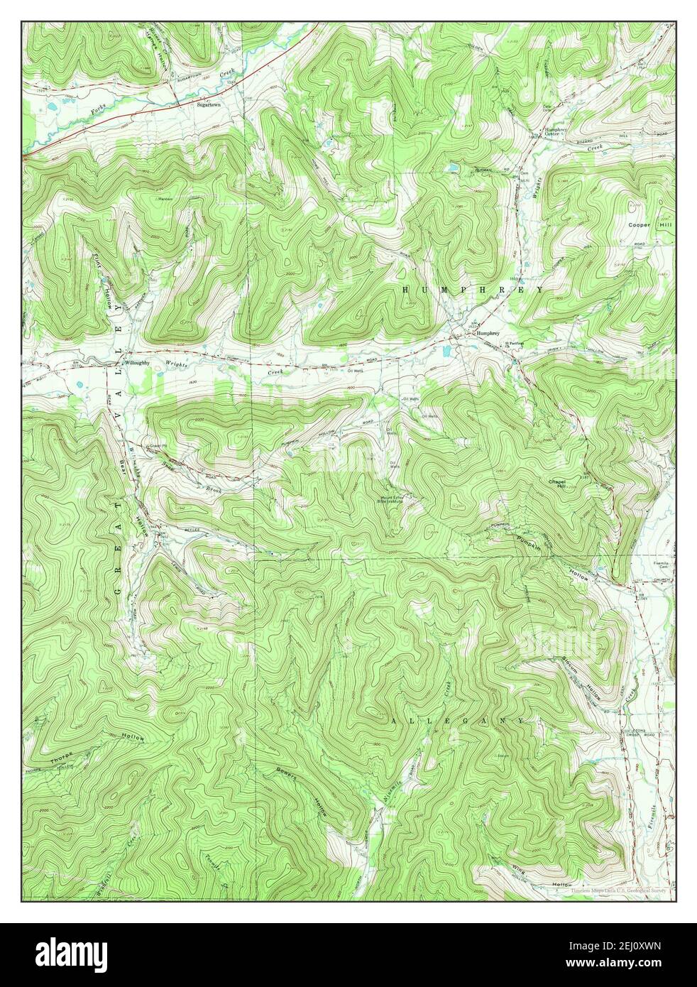 Humphrey, New York, map 1961, 124000, United States of America by Timeless Maps, data U.S