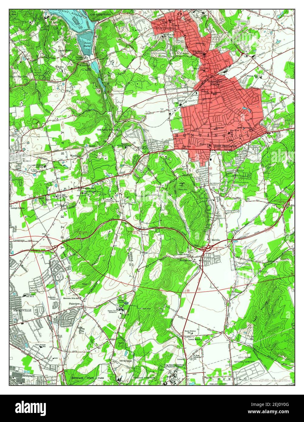 Huntington, New York, map 1954, 124000, United States of America by
