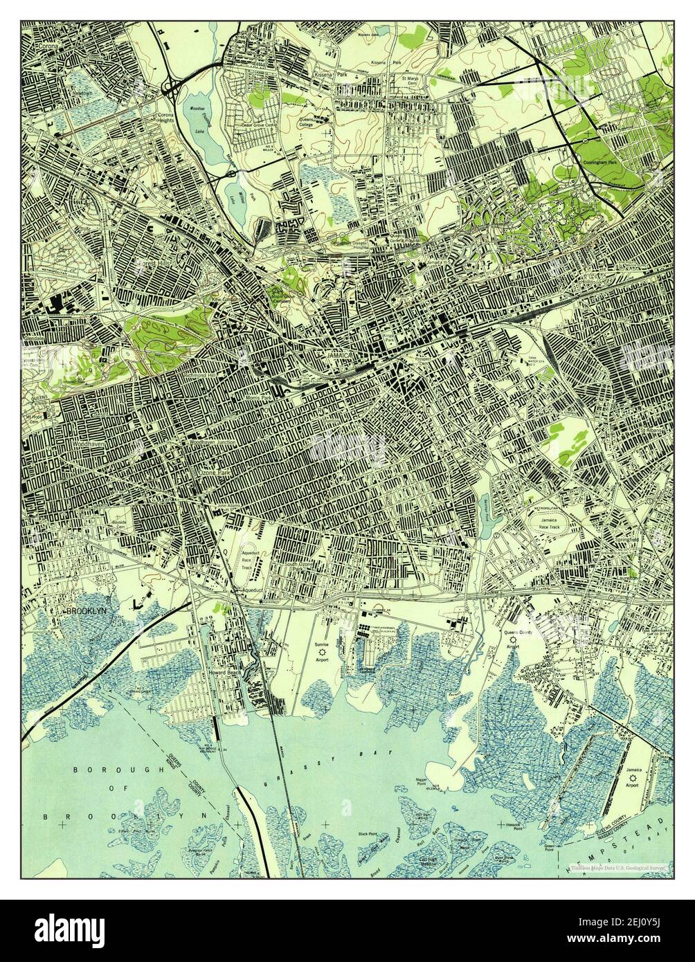 Jamaica, New York, map 1947, 1:24000, United States of America by Timeless Maps, data U.S 