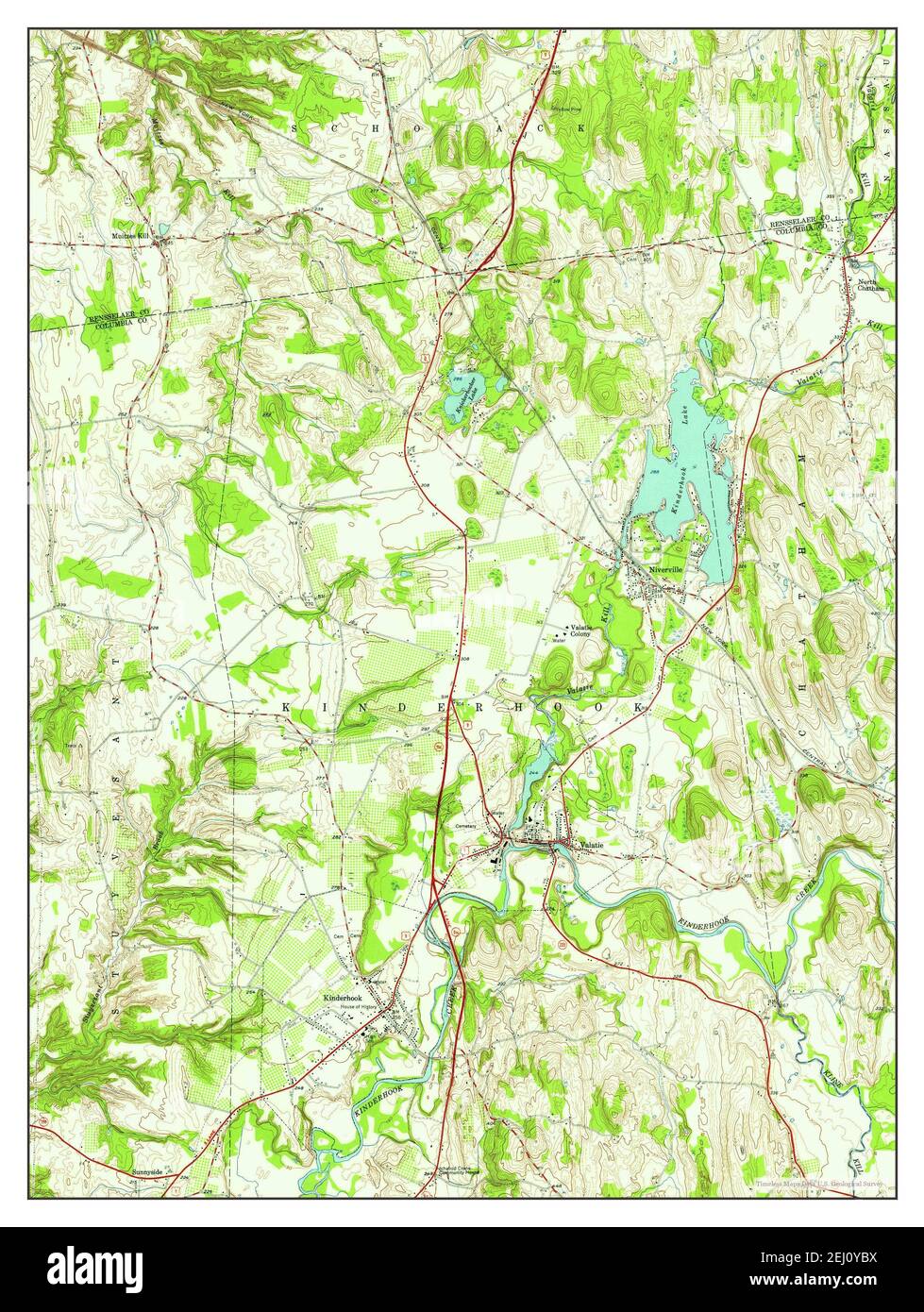 Kinderhook, New York, map 1953, 124000, United States of America by