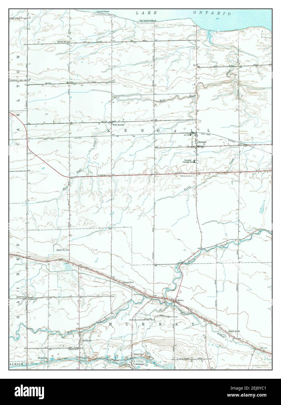 Kendall, New York, map 1951, 124000, United States of America by