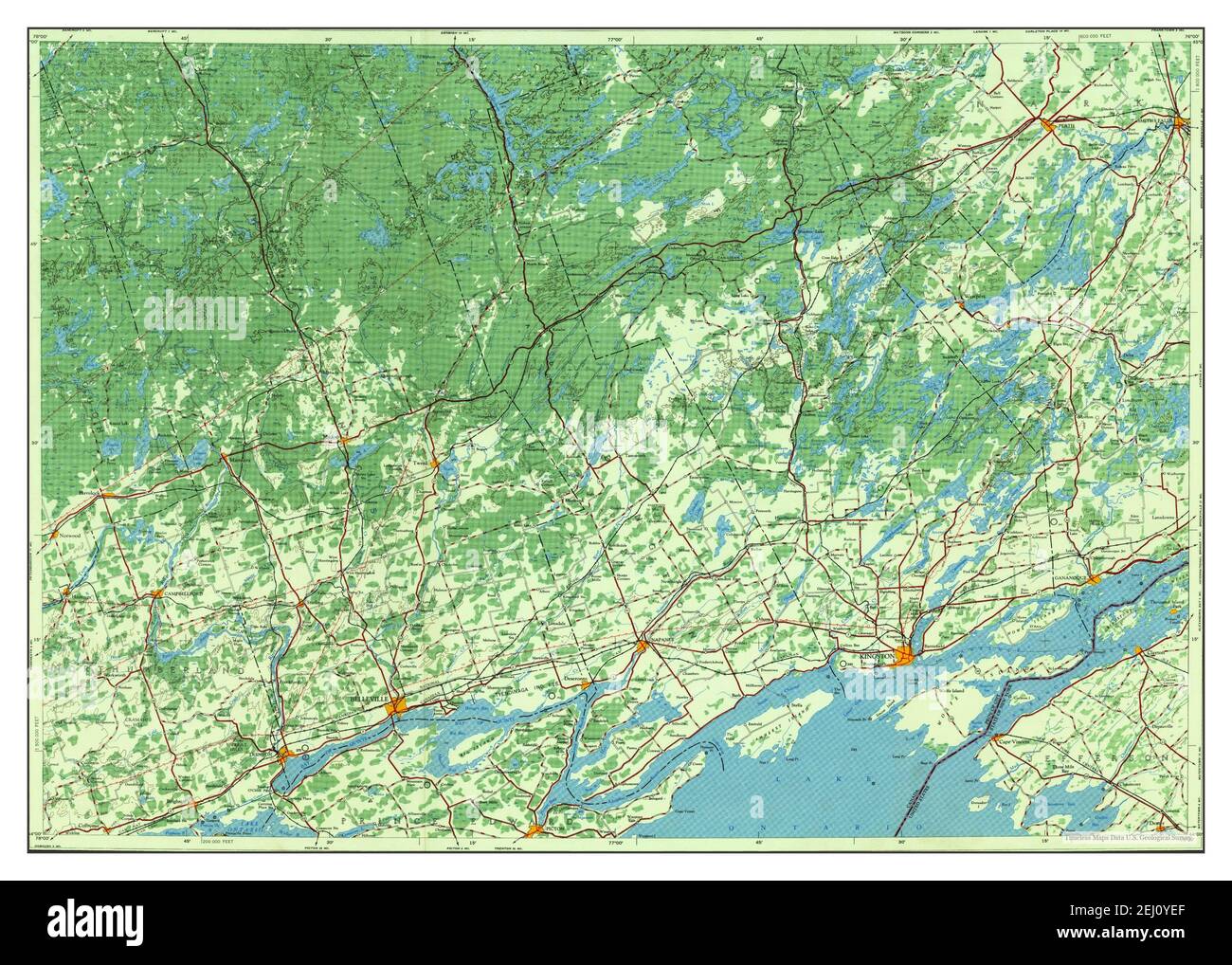 Kingston, New York, map 1954, 1250000, United States of America by