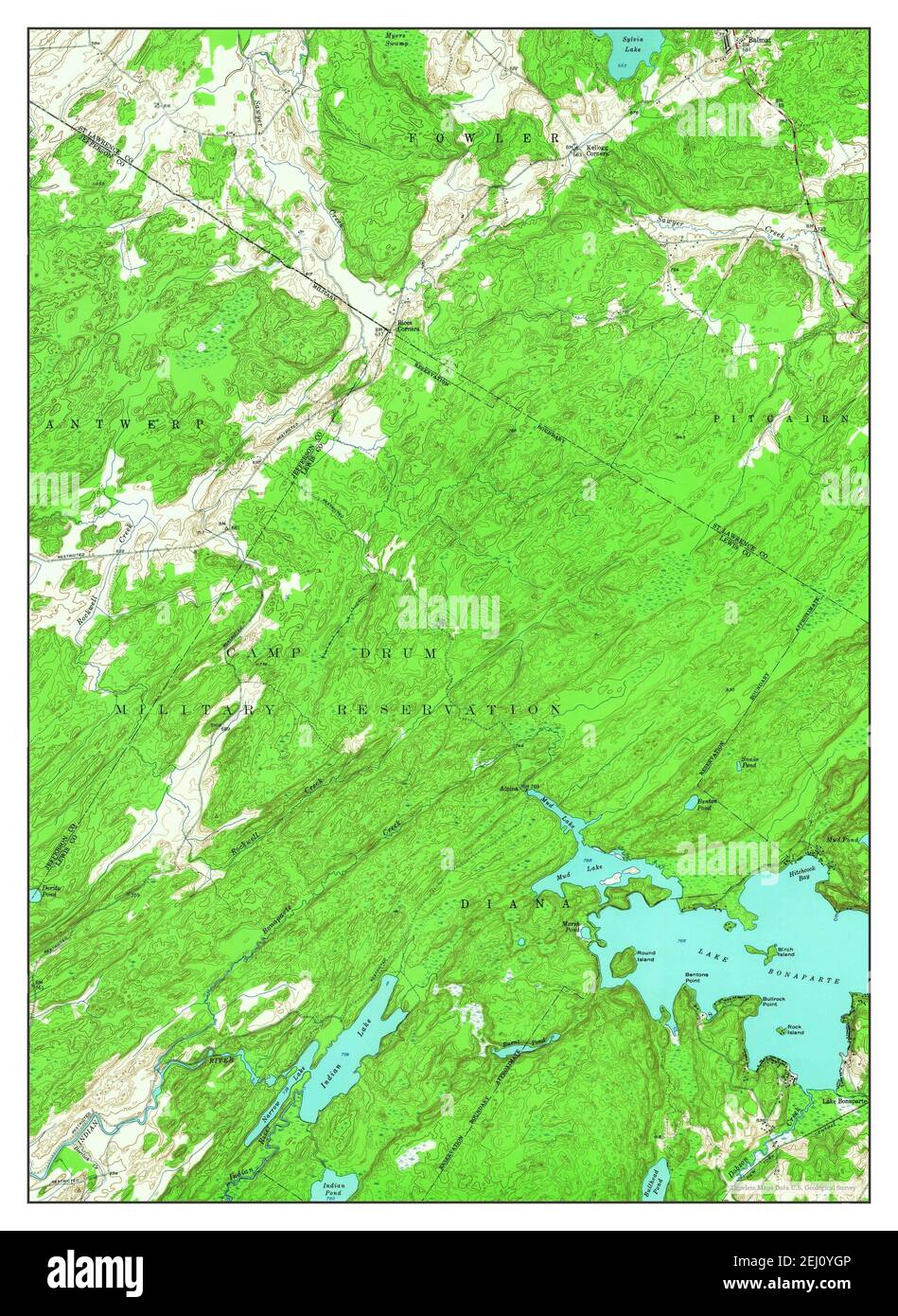 Lake Bonaparte, New York, map 1951, 124000, United States of America by Timeless Maps, data U.S