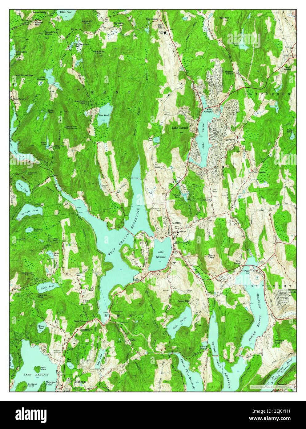 Lake Carmel, New York, map 1960, 124000, United States of America by