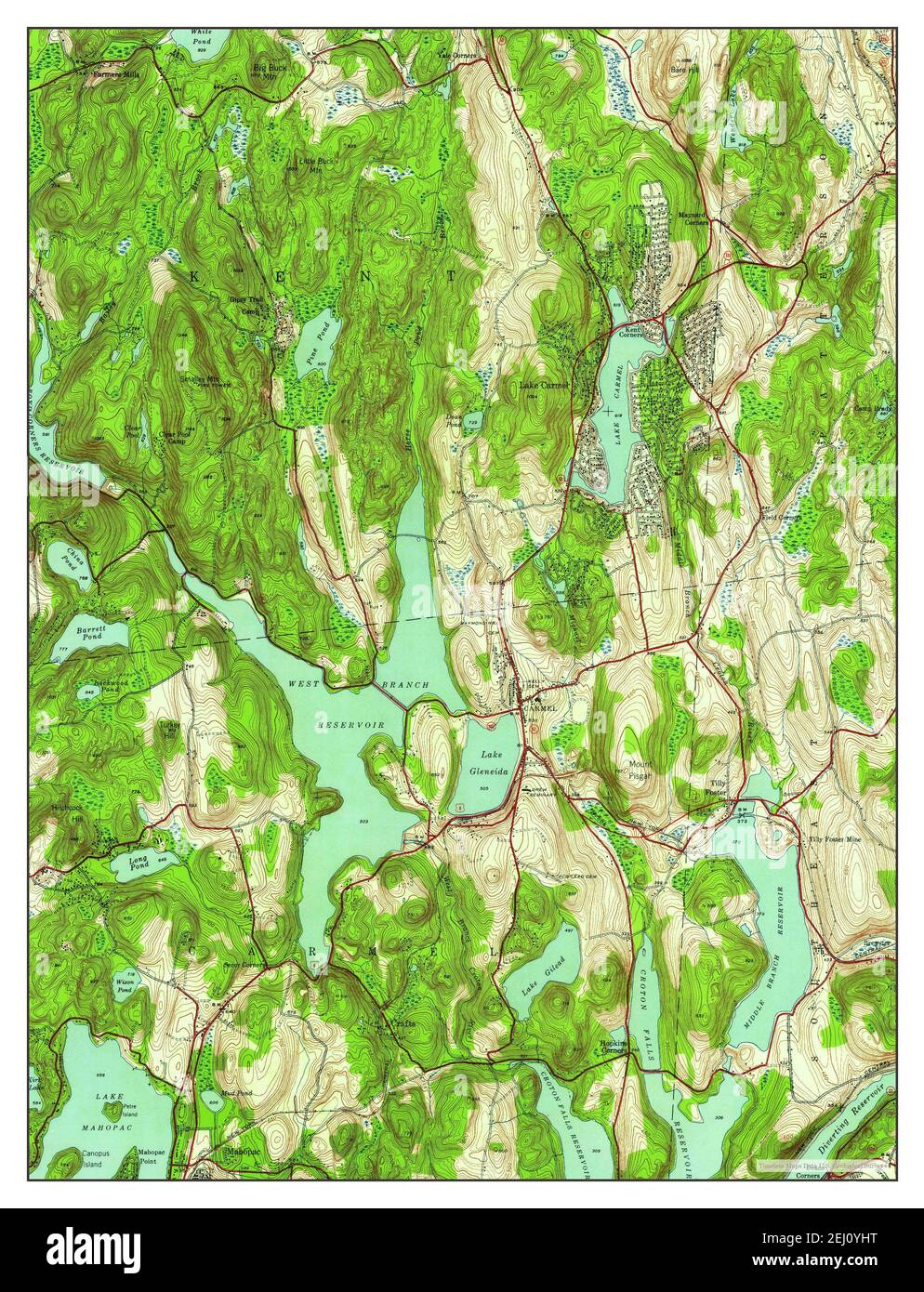 Lake Carmel, New York, map 1943, 124000, United States of America by
