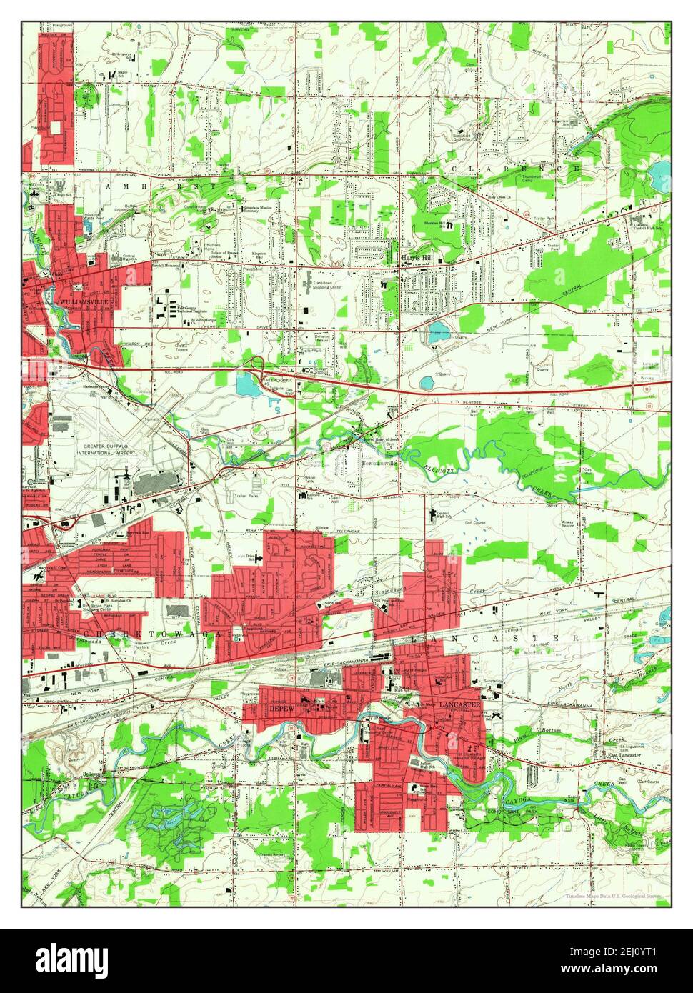 Lancaster, New York, map 1965, 124000, United States of America by