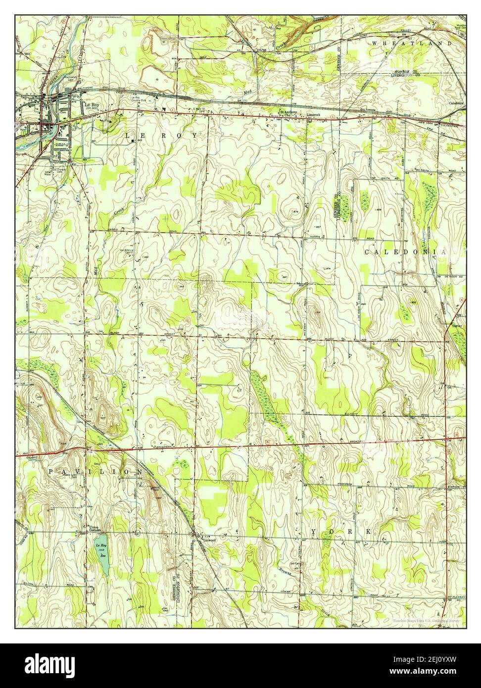 Le Roy, New York, map 1950, 124000, United States of America by