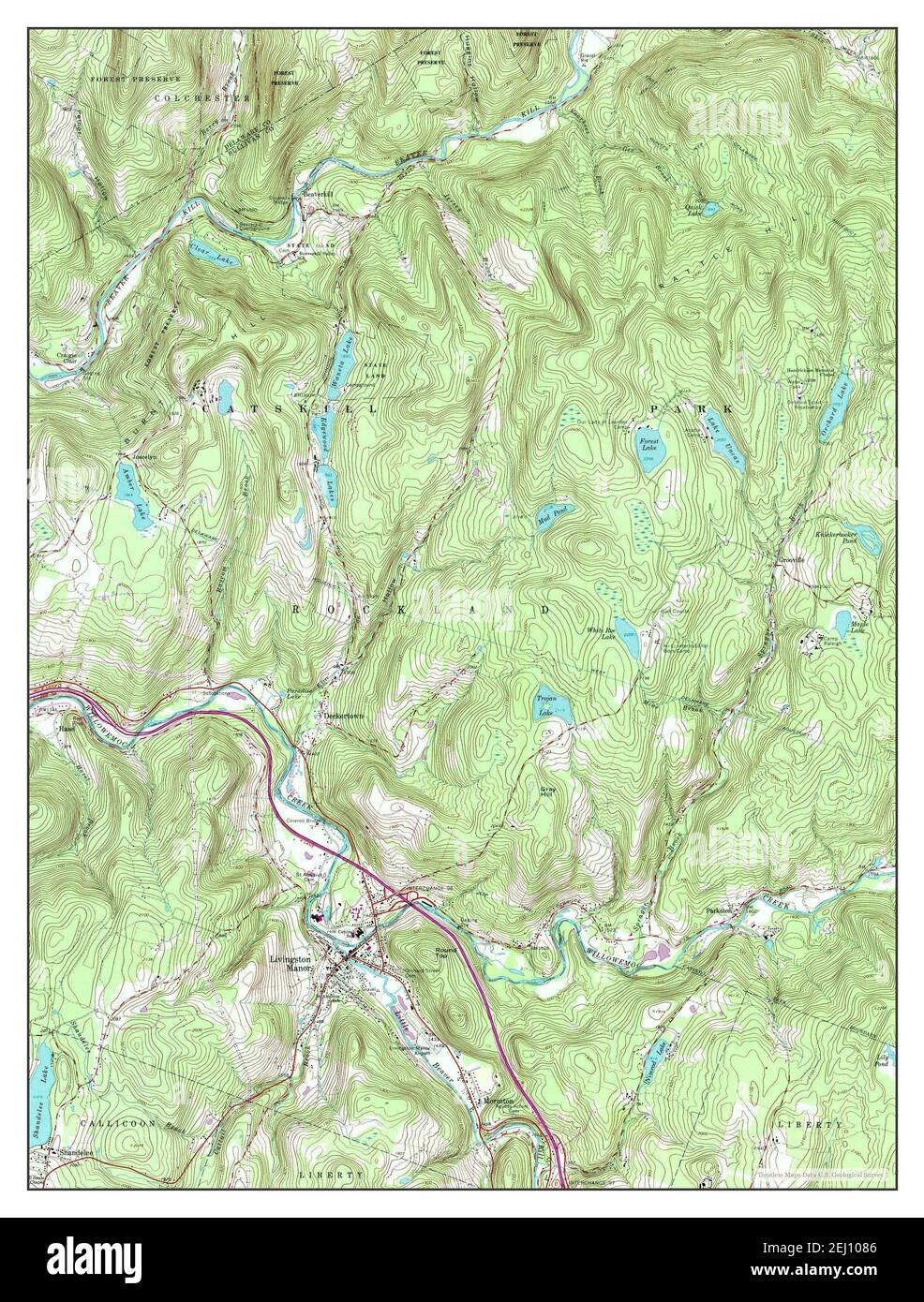 Livingston Manor, New York, map 1965, 124000, United States of America