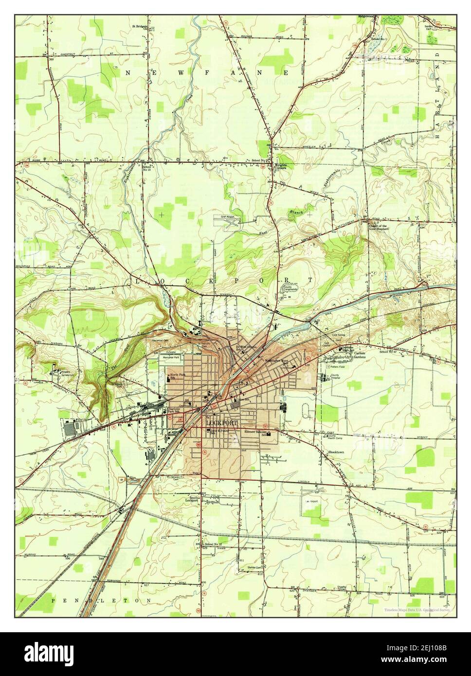 Lockport, New York, map 1950, 124000, United States of America by