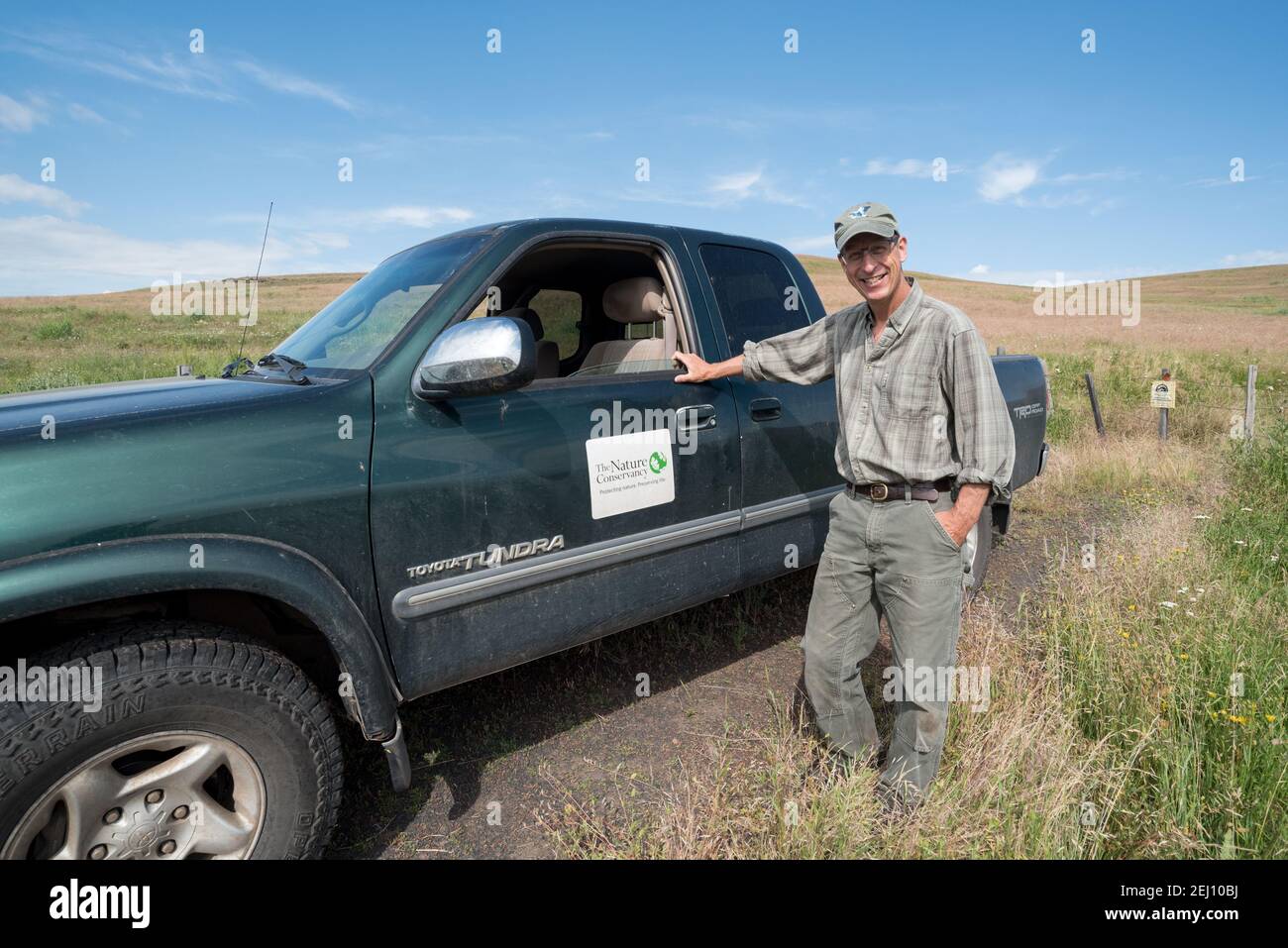 Jeff Fields, Program Manager for TNC's Zumwalt Prairie Preserve, Oregon. Stock Photo