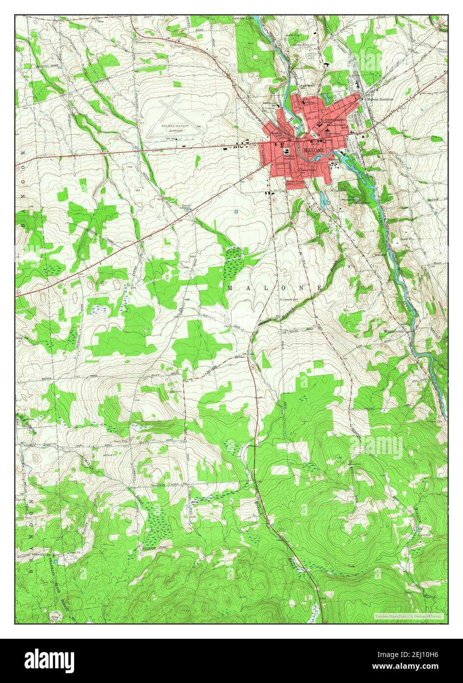 Malone, New York, map 1964, 124000, United States of America by