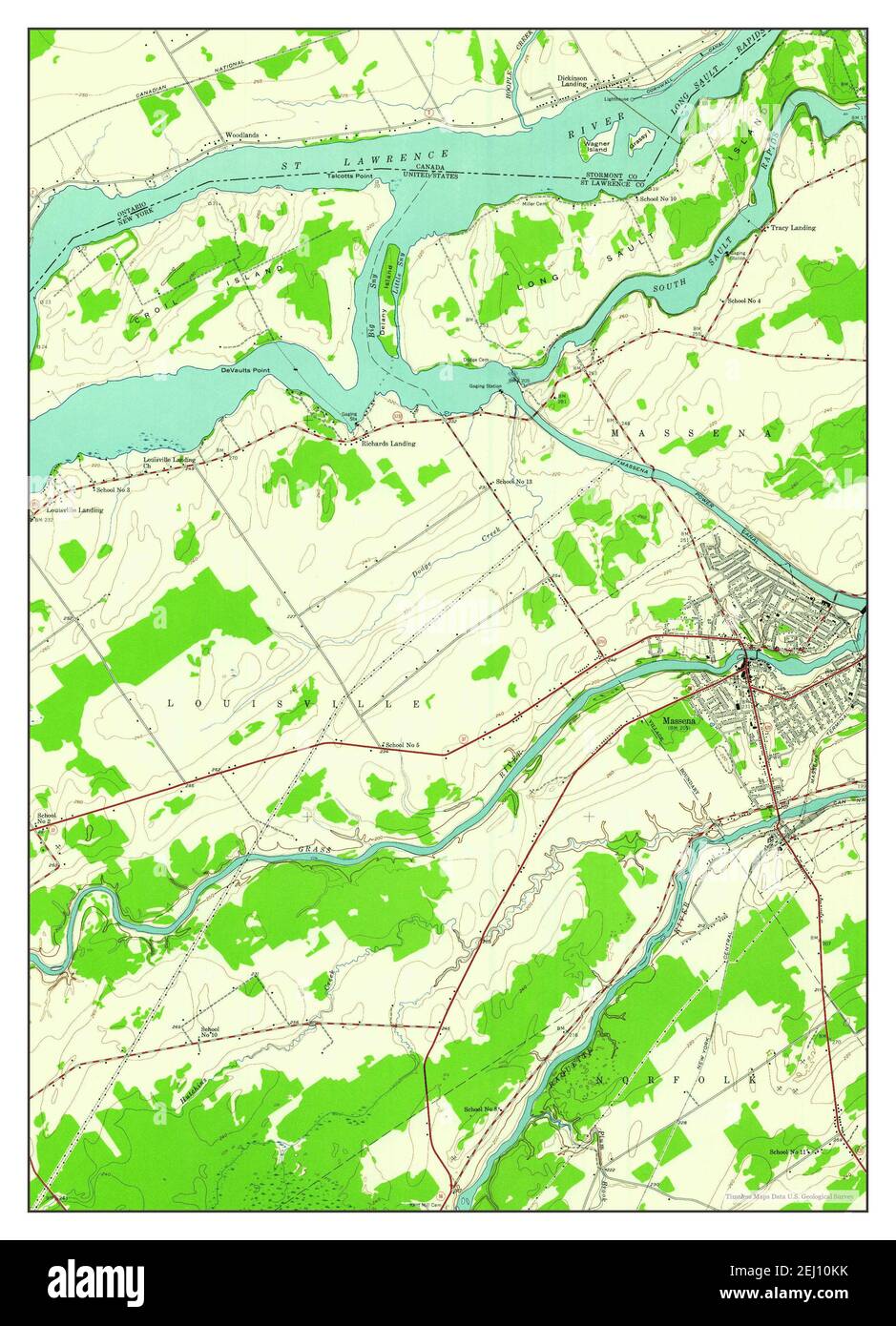 Massena, New York, map 1942, 124000, United States of America by