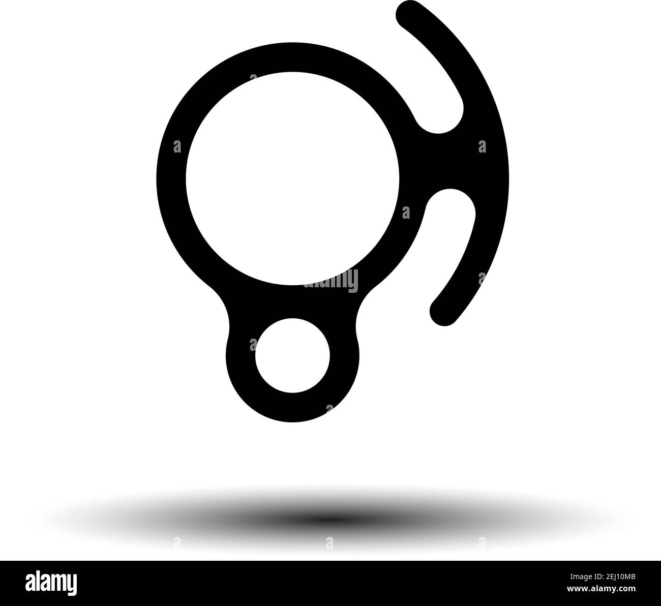 Alpinist Descender Icon. Black on White Background With Shadow. Vector ...