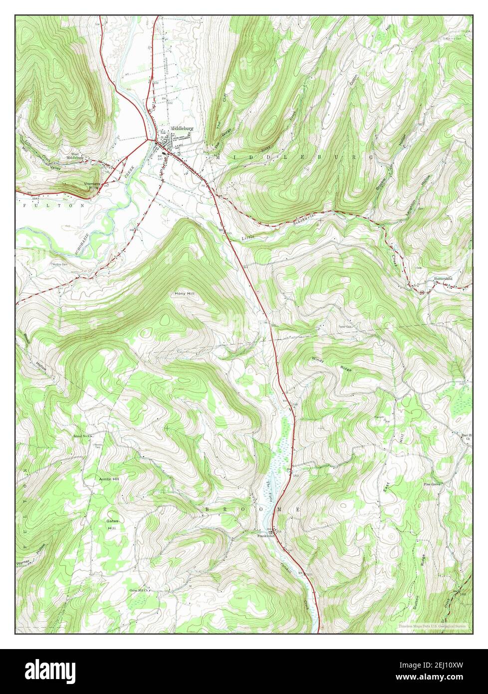 Middleburgh, New York, map 1944, 124000, United States of America by