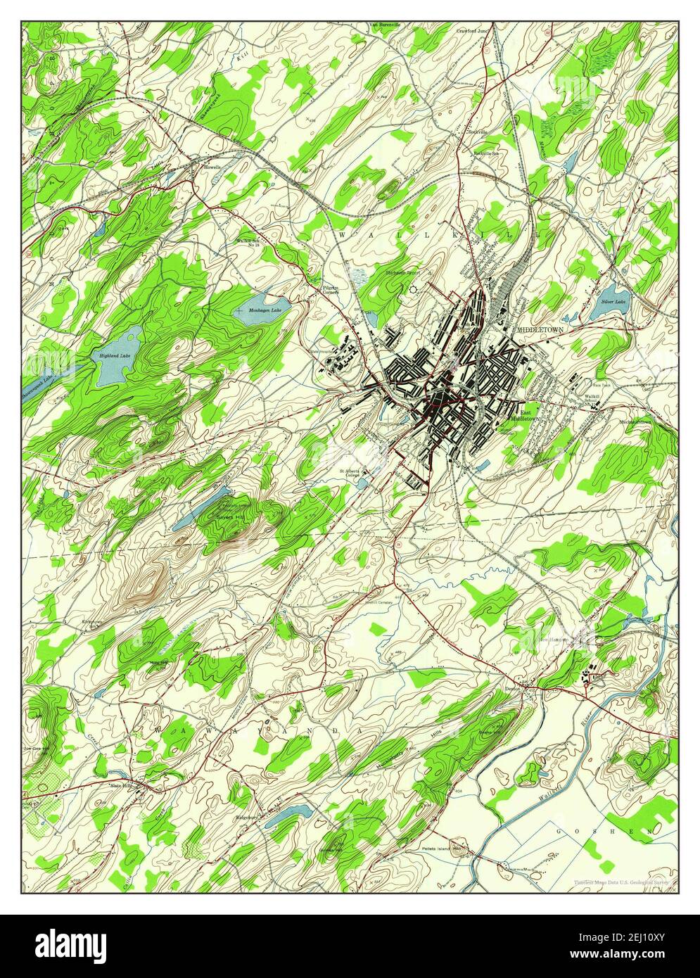 Middletown, New York, map 1942, 1:24000, United States of America by ...