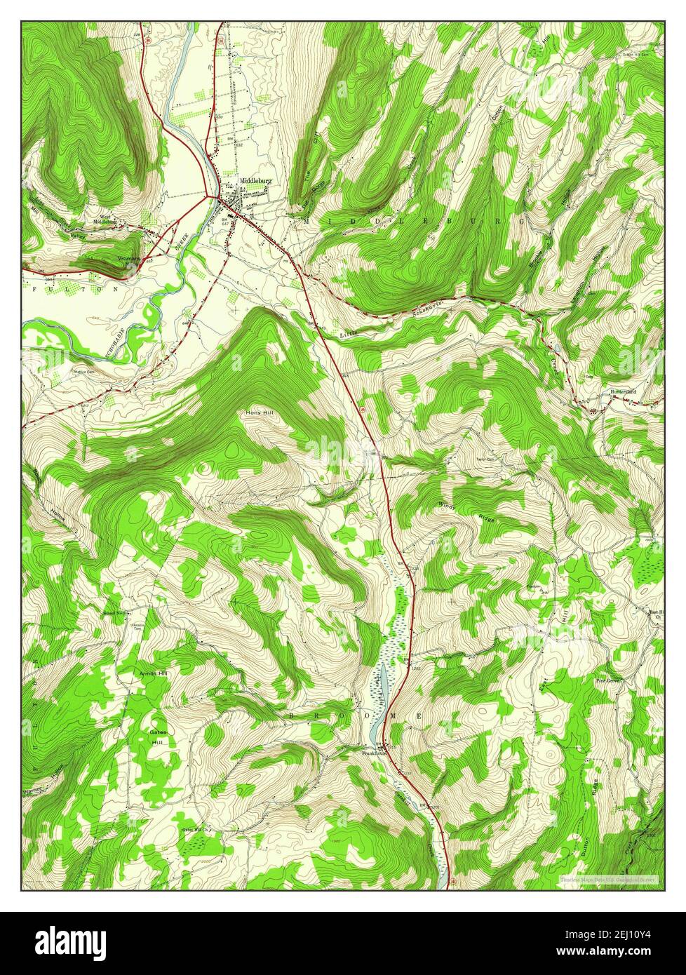 Middleburgh, New York, map 1944, 124000, United States of America by