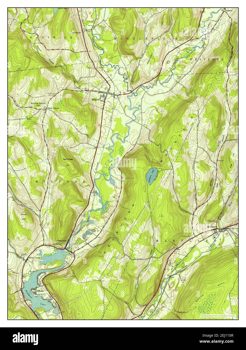 Milford, New York, map 1943, 124000, United States of America by
