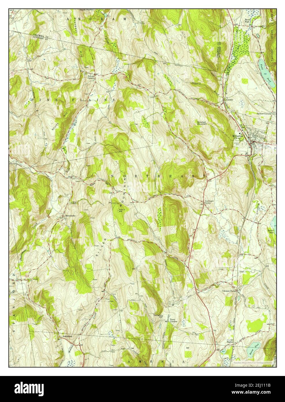 Millerton, New York, map 1955, 124000, United States of America by