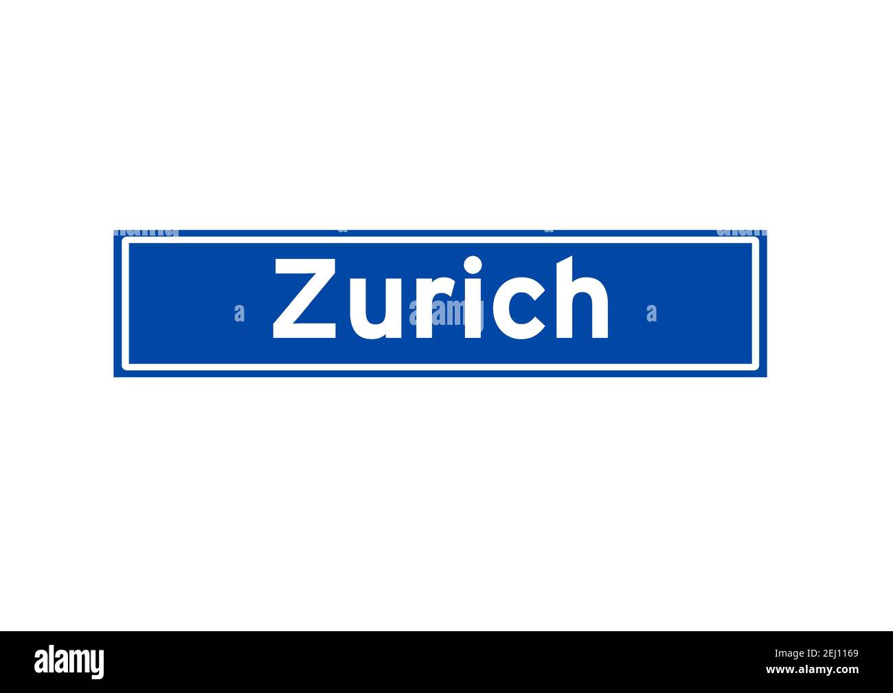 Zurich isolated Dutch place name sign. City sign from the Netherlands. Stock Photo