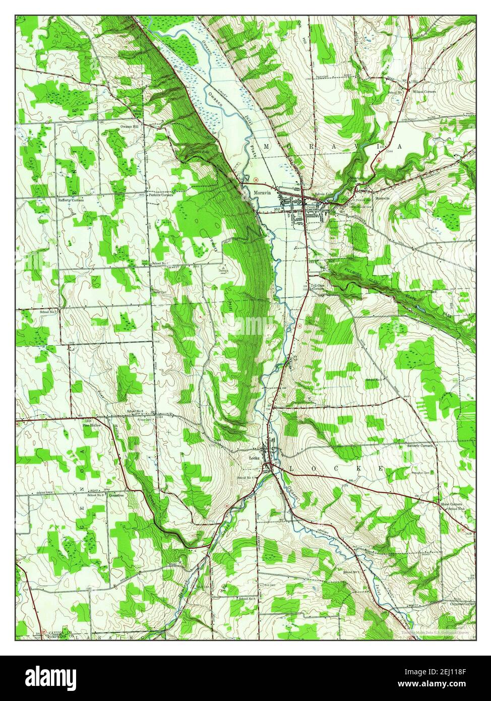 Moravia, New York, map 1943, 124000, United States of America by