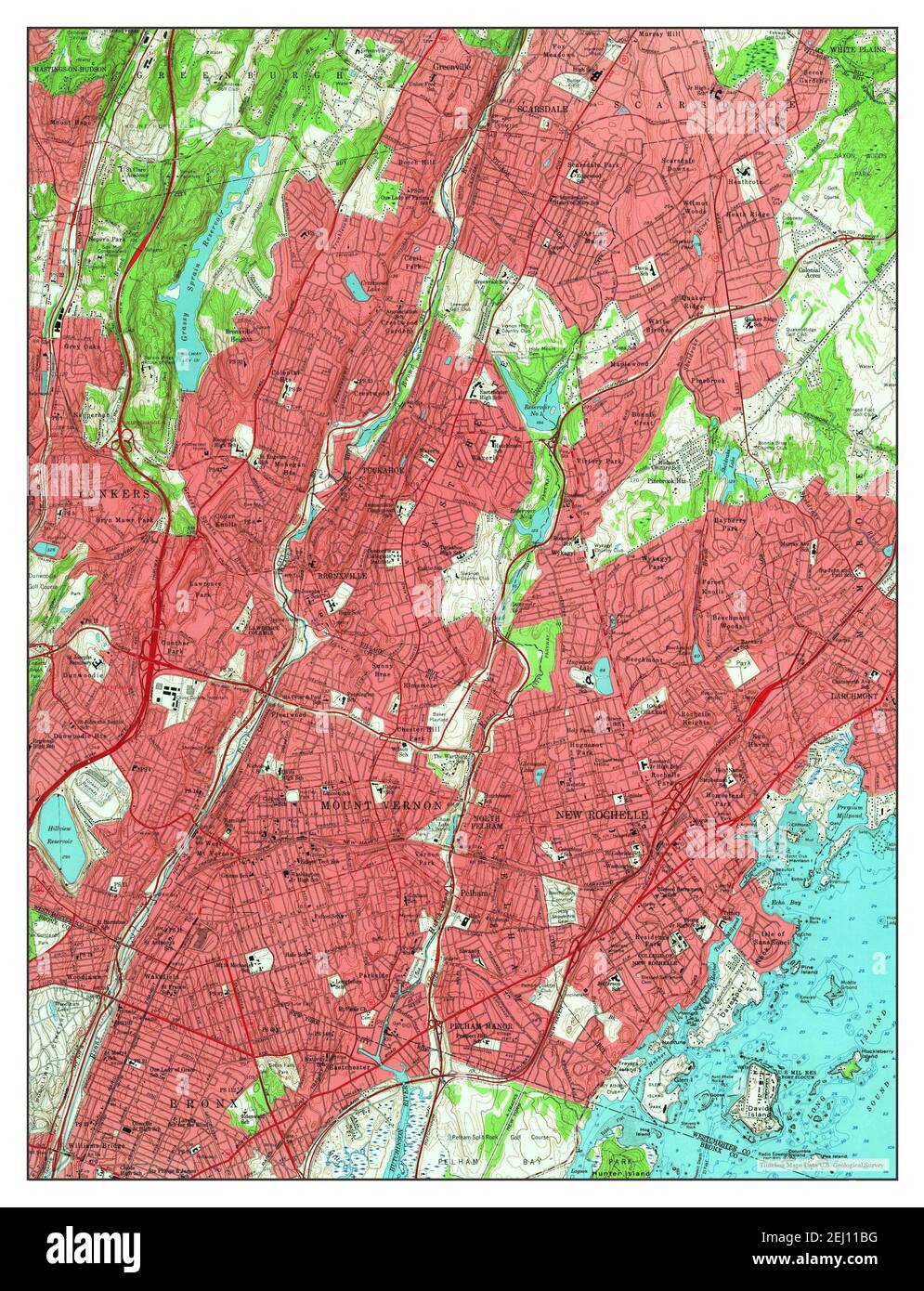 Mount Vernon, New York, map 1956, 124000, United States of America by