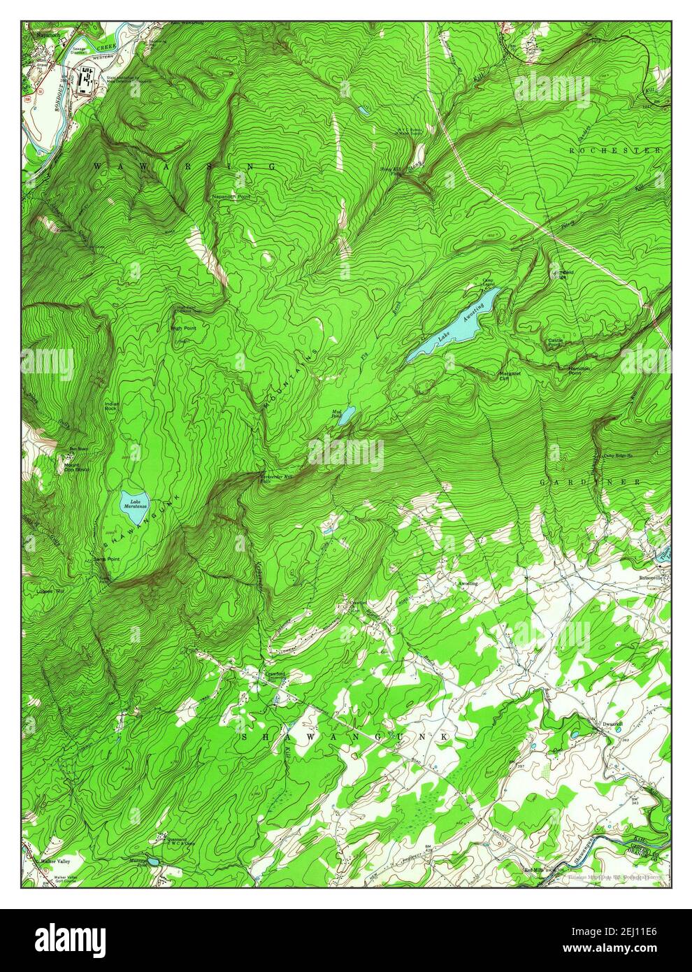 Napanoch, New York, map 1956, 124000, United States of America by