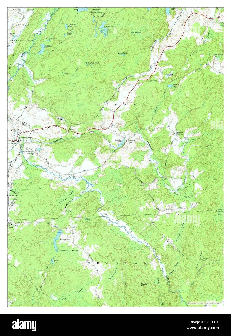 Natural Bridge, New York, map 1951, 124000, United States of America