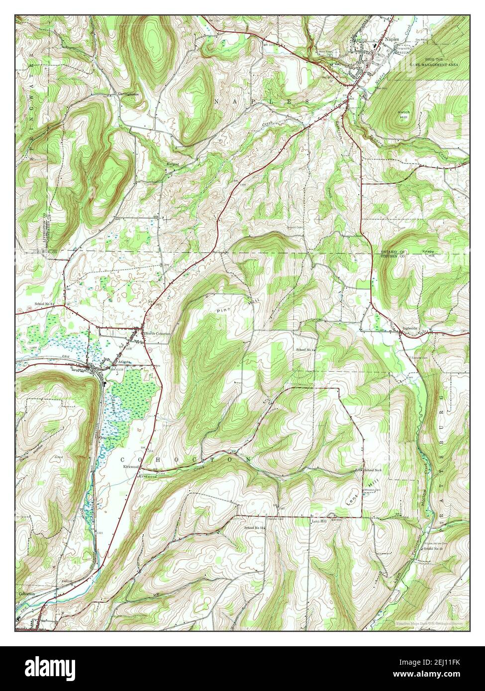 Naples, New York, map 1942, 124000, United States of America by