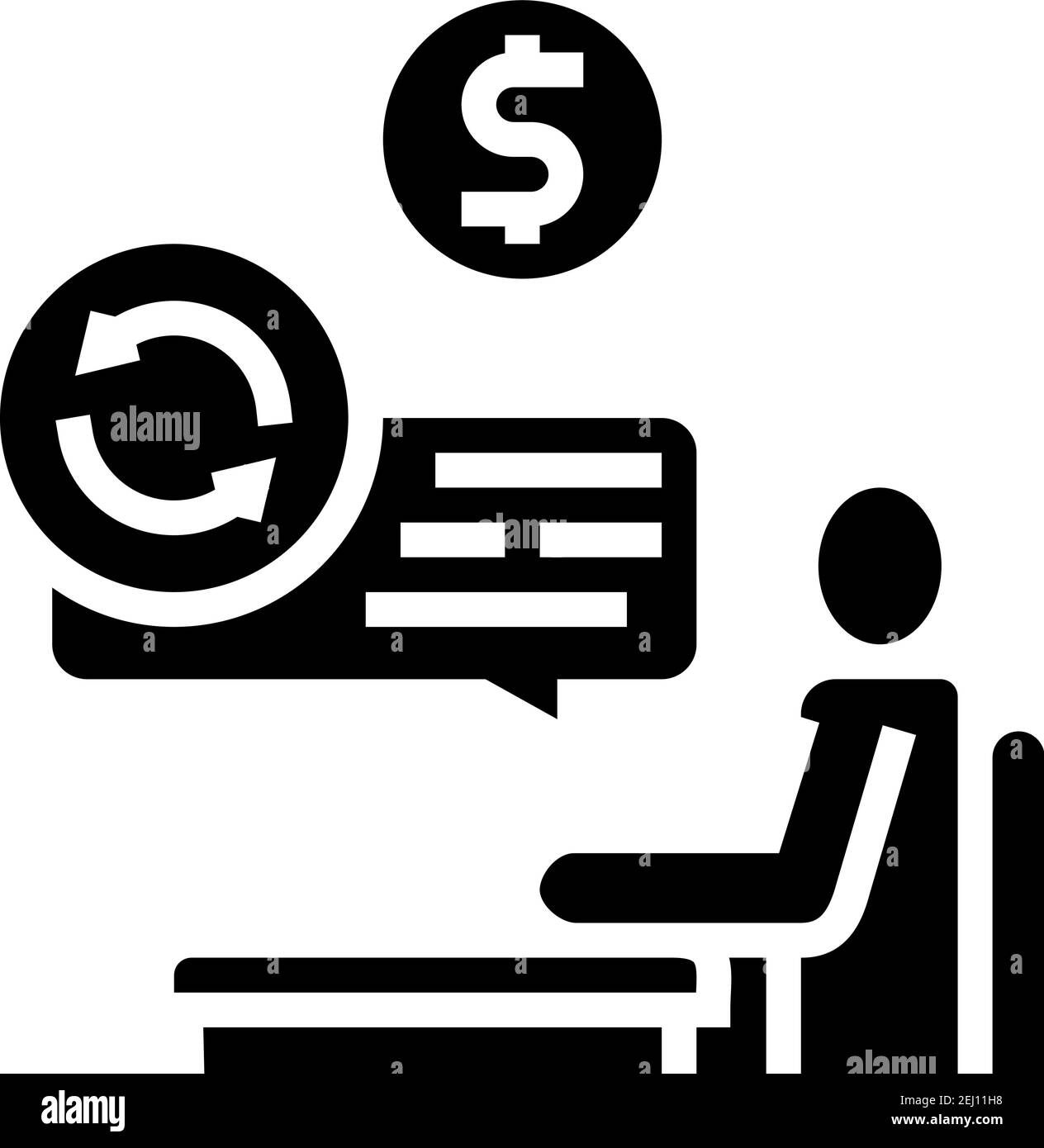 creditor businessman glyph icon vector illustration Stock Vector