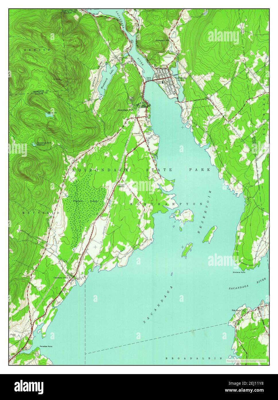 Northville, New York, map 1945, 1:24000, United States of America by Timeless Maps, data U.S ...