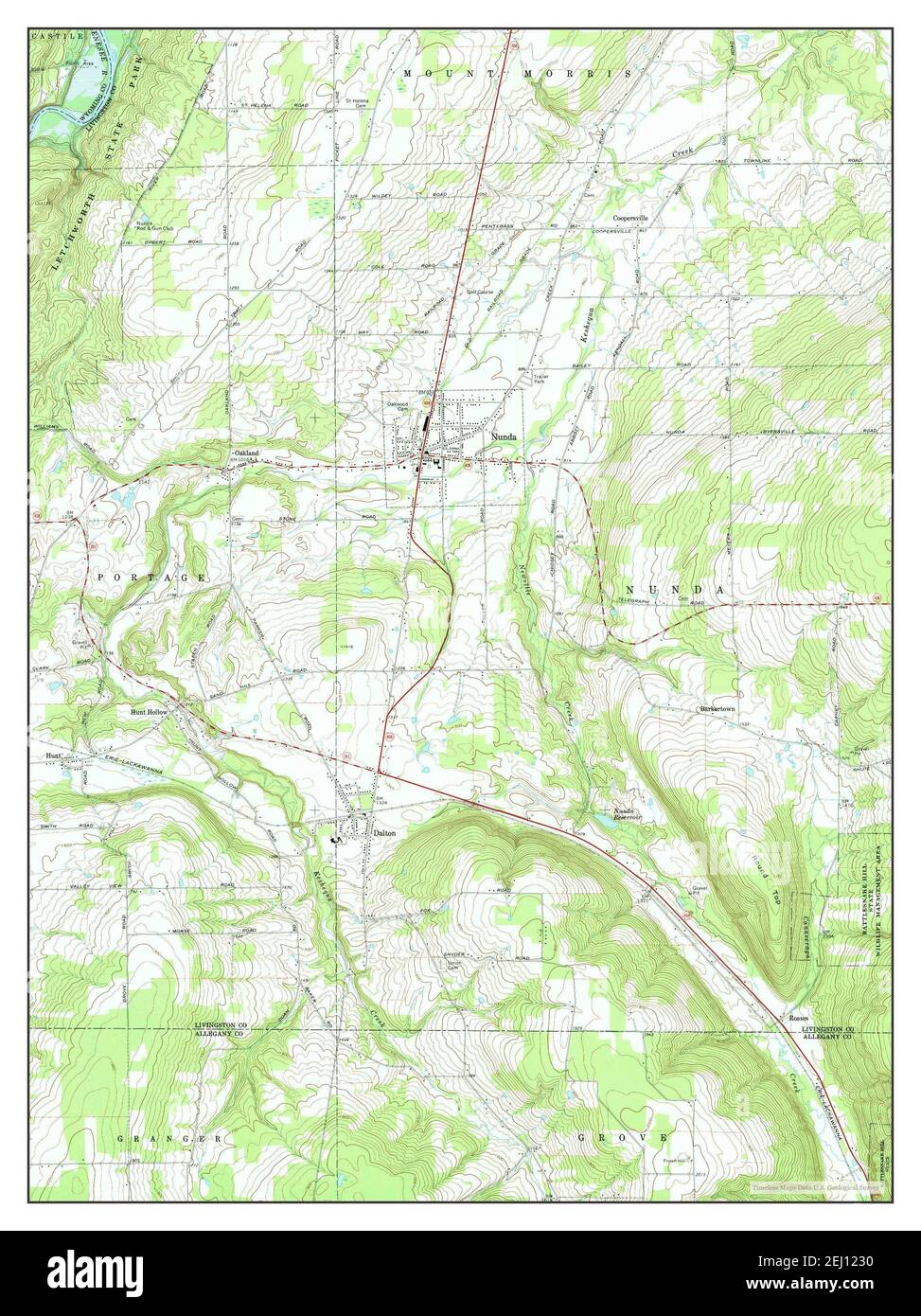 Nunda, New York, map 1972, 124000, United States of America by