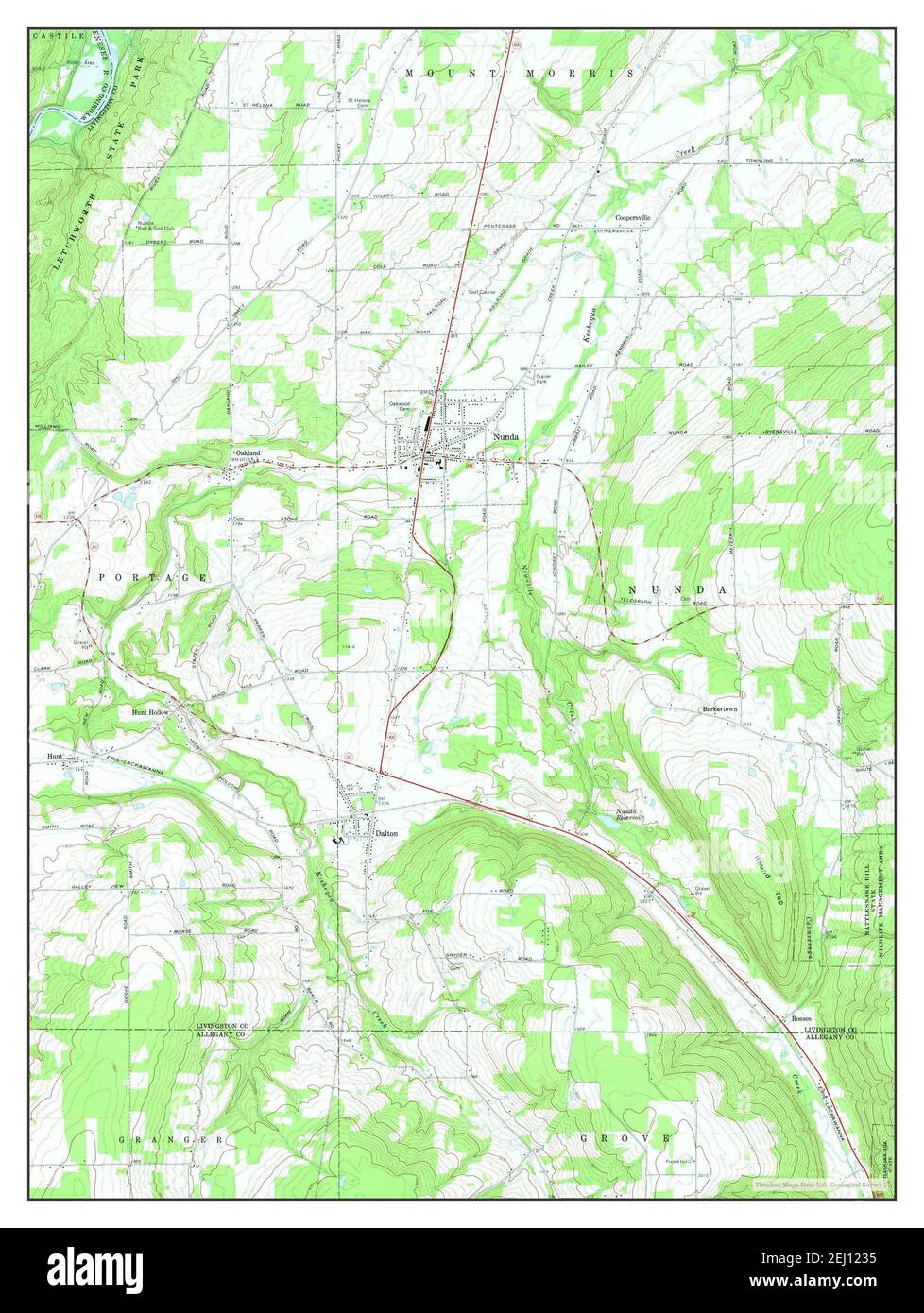 Nunda, New York, map 1972, 124000, United States of America by