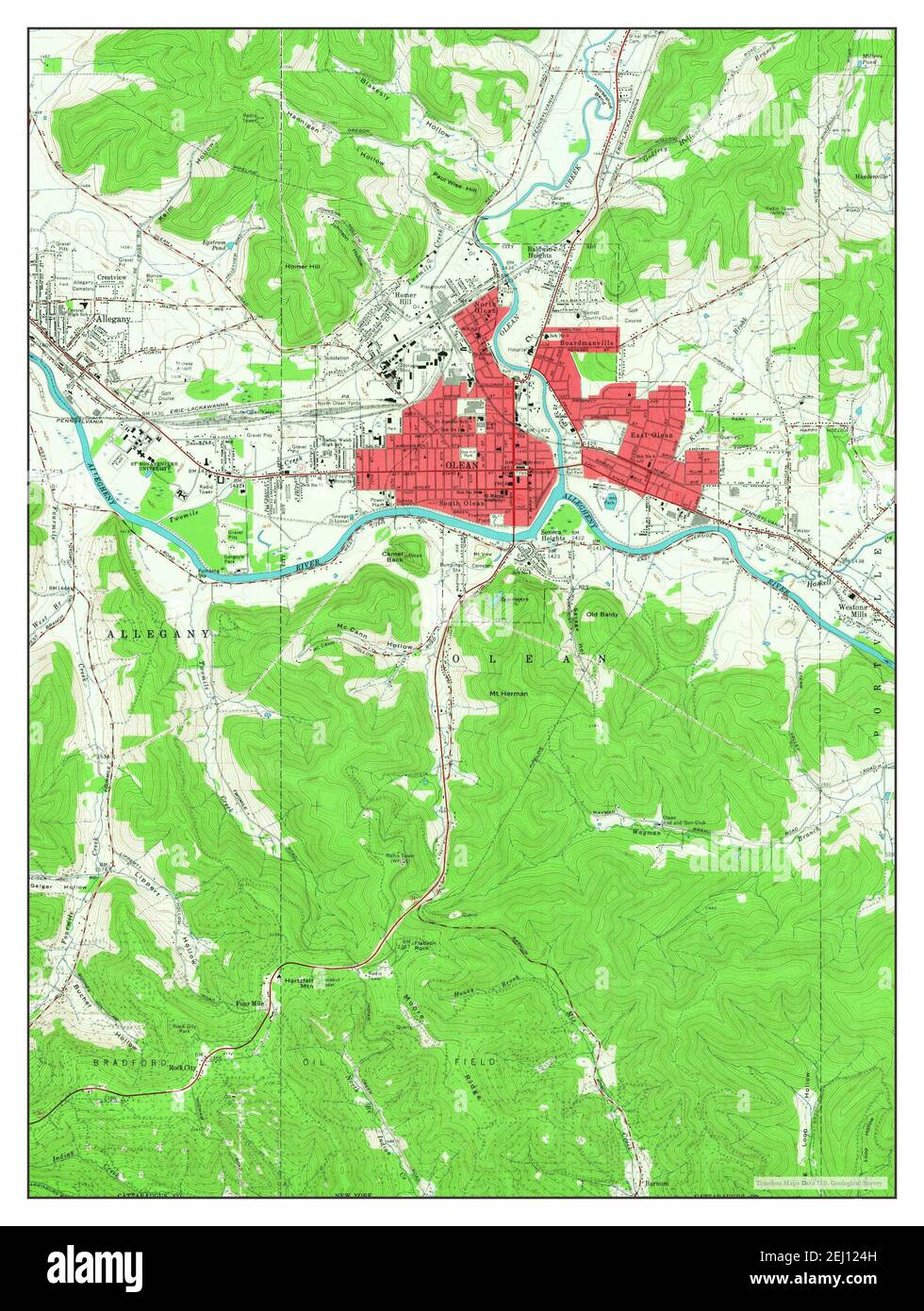 Olean, New York, map 1961, 124000, United States of America by