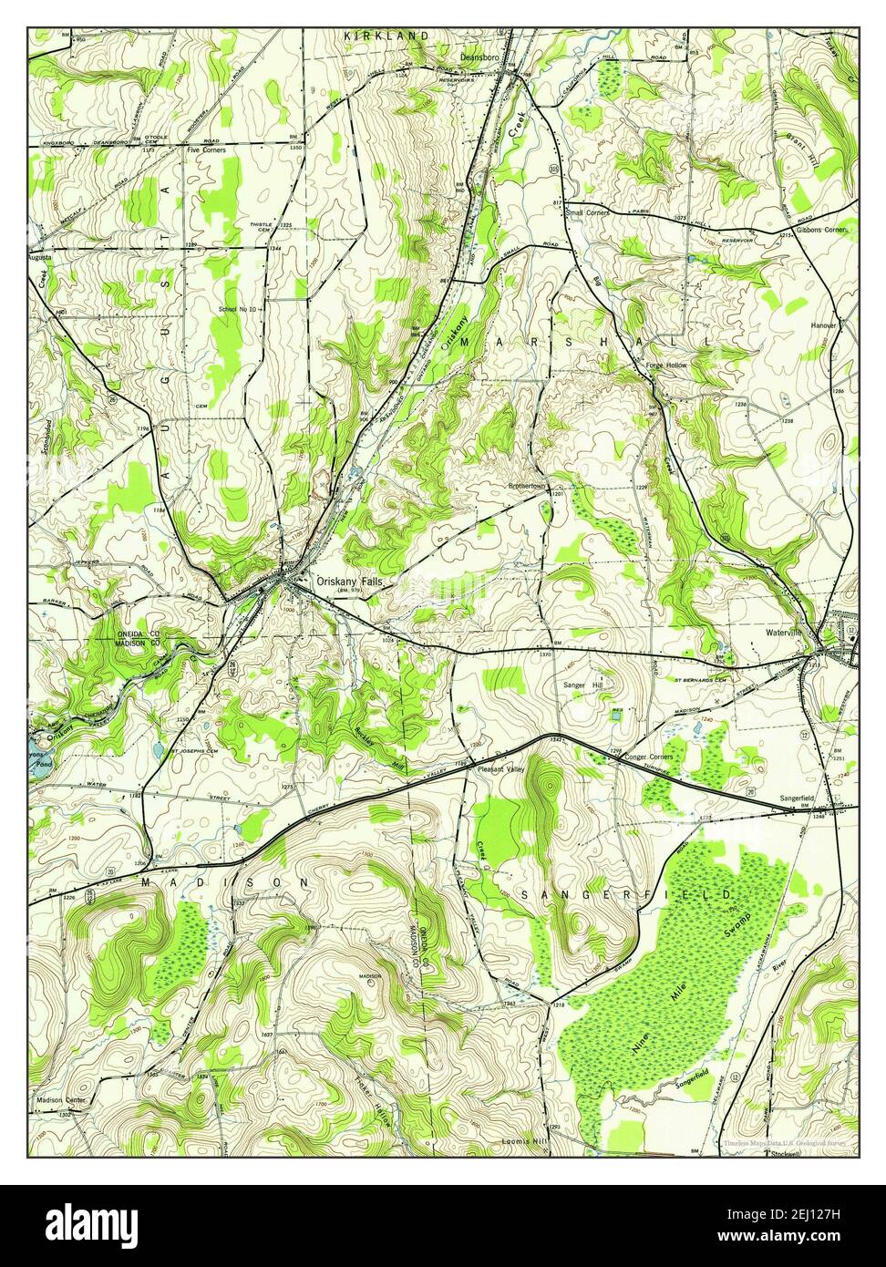 Oriskany Falls, New York, map 1944, 124000, United States of America