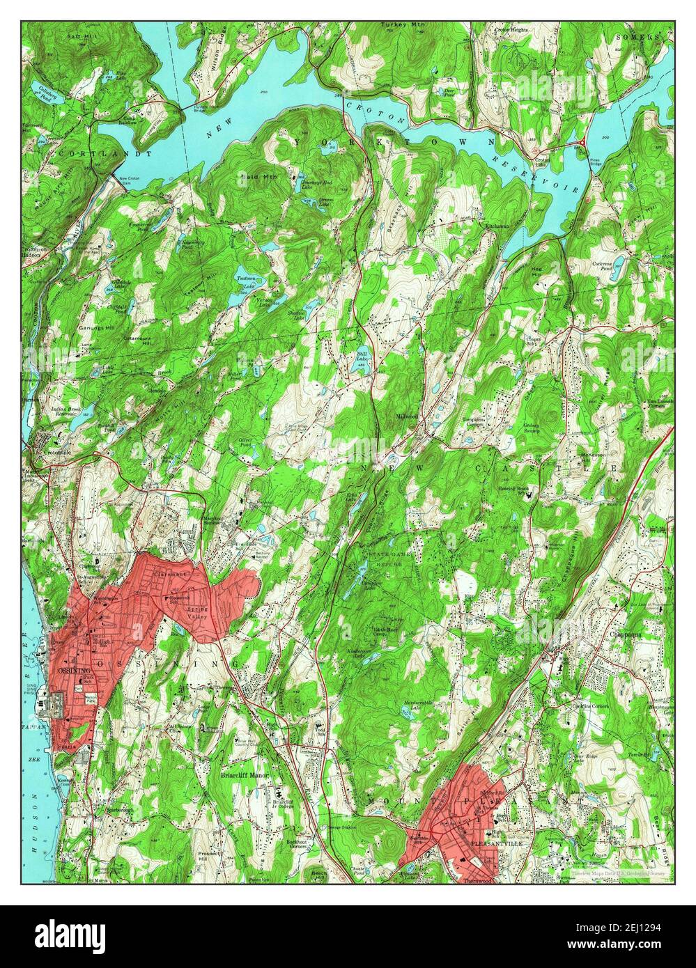 Ossining, New York, map 1955, 1:24000, United States of America by Timeless Maps, data U.S. Geological Survey Stock Photo