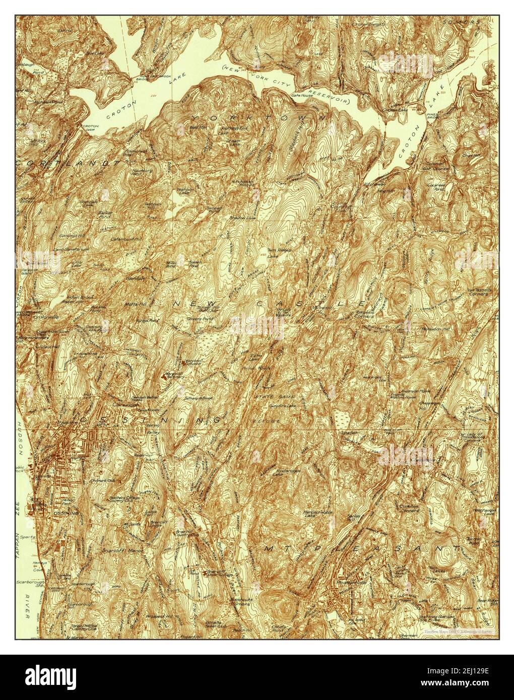 Ossining, New York, map 1936, 124000, United States of America by