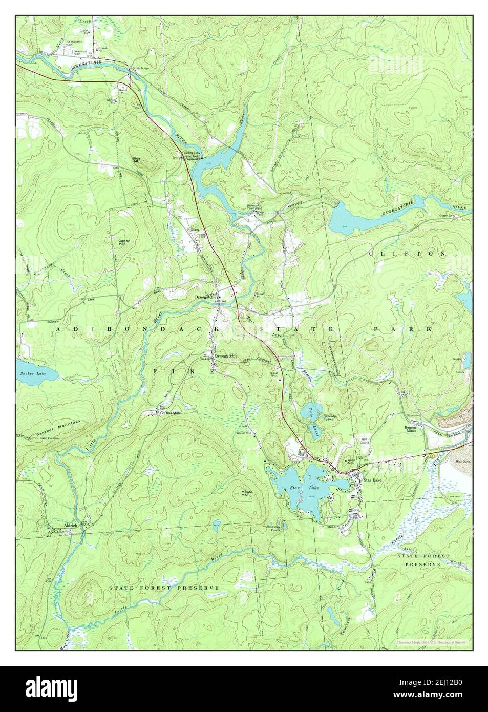 Oswegatchie, New York, map 1966, 124000, United States of America by
