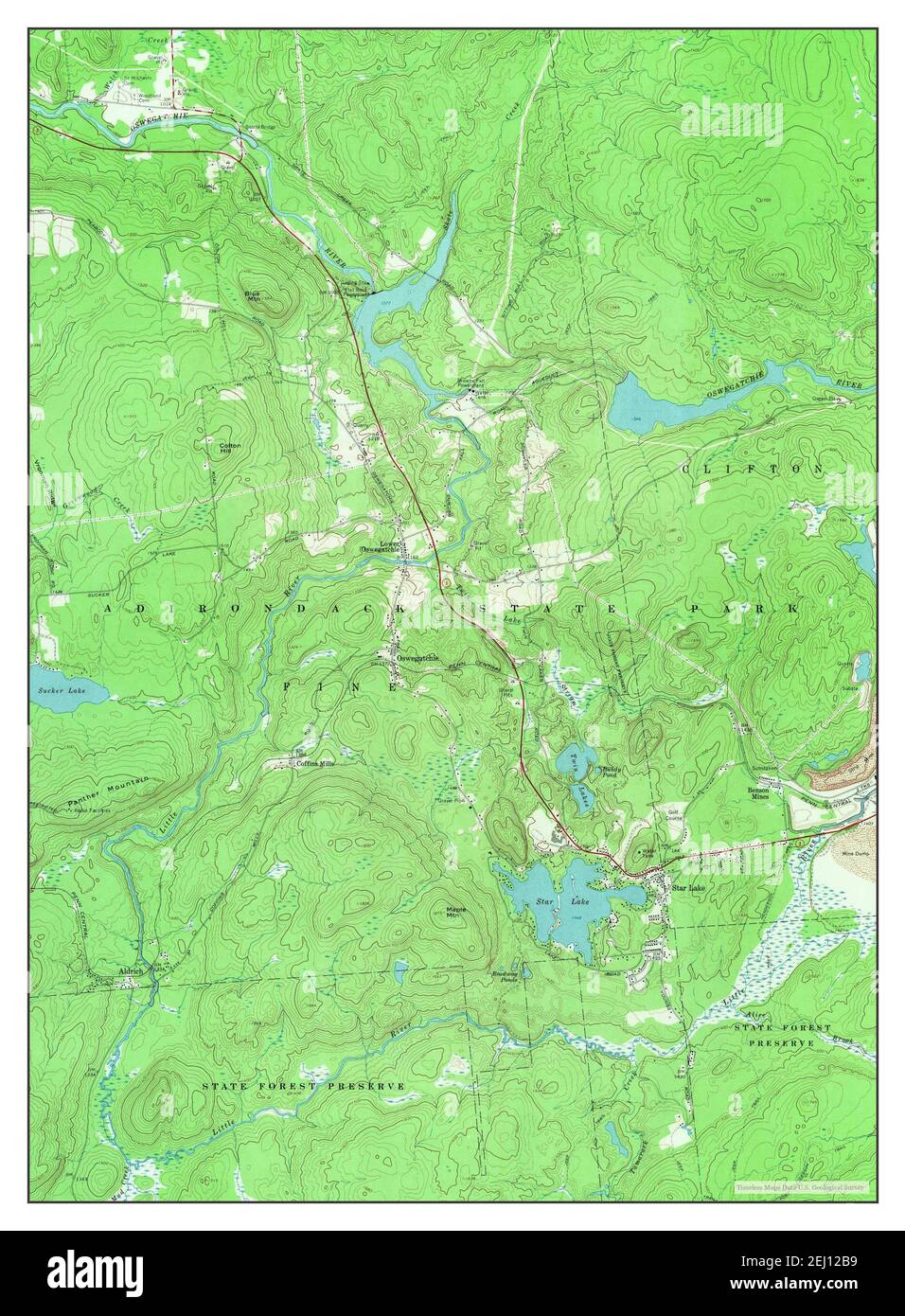 Oswegatchie, New York, map 1966, 124000, United States of America by