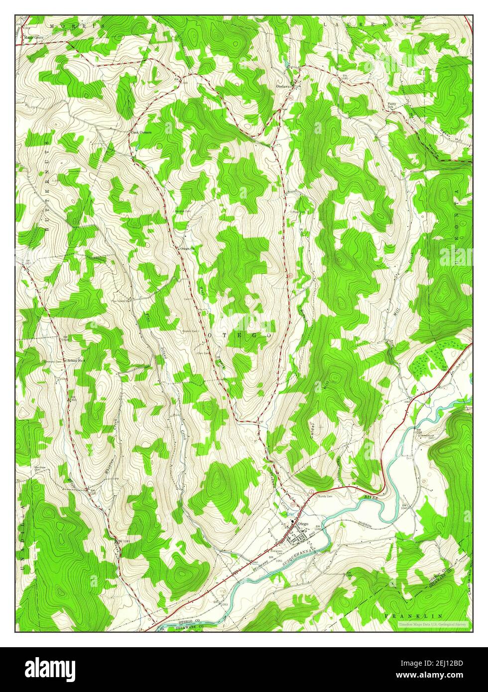 Otego, New York, map 1943, 124000, United States of America by