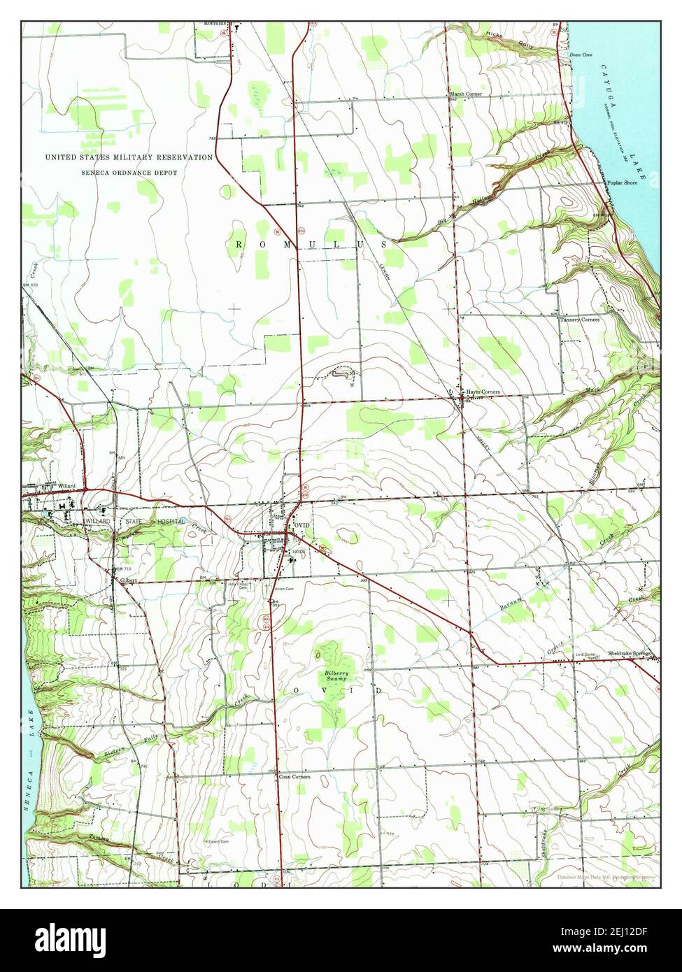 Ovid, New York, map 1942, 124000, United States of America by Timeless