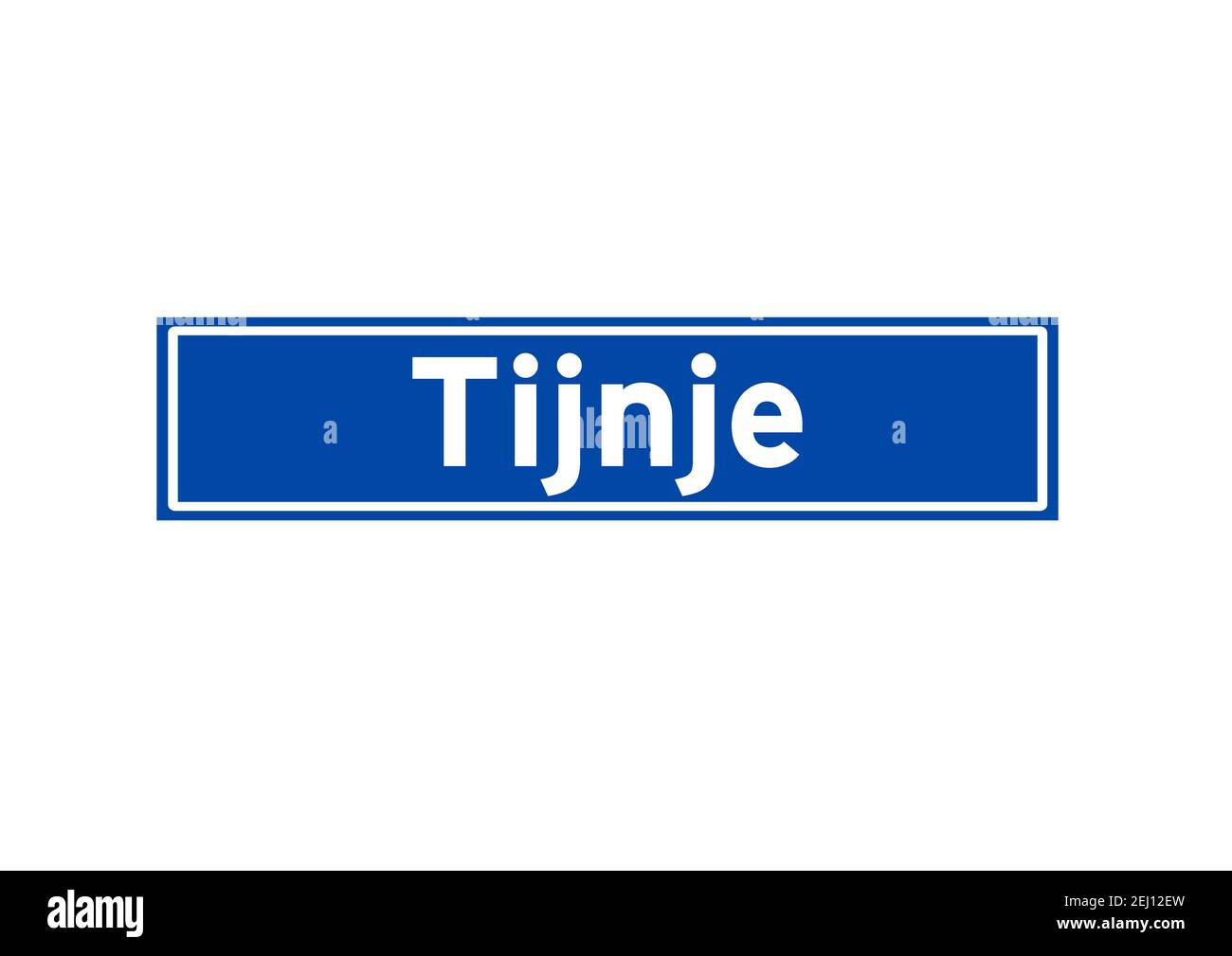Tijnje isolated Dutch place name sign. City sign from the Netherlands. Stock Photo