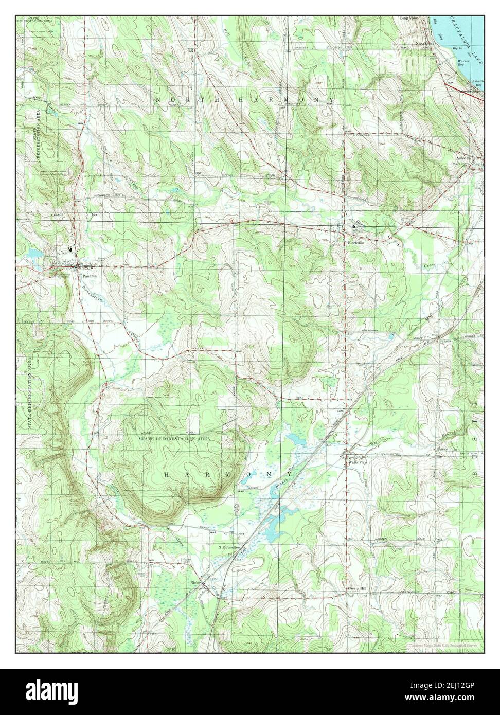 Panama, New York, map 1954, 124000, United States of America by